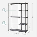 SONGMICS Portable Closet, Freestanding Closet Organizer, Clothes Rack - Image 3