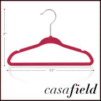 Casafield 100 Velvet Baby Hangers - 11" Size for Infant & Toddler Clothes - Pink - Image 5
