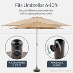 Best Choice Products Fillable Umbrella Base Stand Round Dome Plastic Patio Umbrella Base Stand, Pole Holder for Outdoor, Lawn w/ 55lbs Weight Capacity, Adjustment Knob - Brown - Image 4