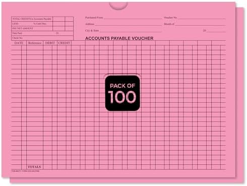 Accounts Payable Voucher Envelopes General Accounting Style, Pink 100 Pack by Unknown
