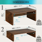 TEAMIX 2-Pack Monitor & Laptop Stand Riser, Wood High-Low Dual Monitor Set - Image 4