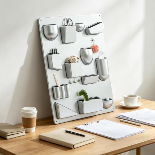 Creative Wall Storage Rack ABS Multi-Grid Storage (Sliver) - Image 5