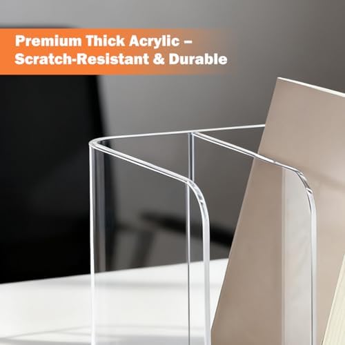 1 Pcs 5-Section Acrylic Magazine File Holder Desk Organizer - Image 4