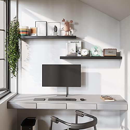 BAMEOS Floating Shelves,40 x 8 Floating Wall Shelves – Extra-Wide Display Shelf with Invisible Brackets, Set of 2 | Accent Décor Shelf for Bedroom, Living Room, Home Office & Salon Display Black - Image 5