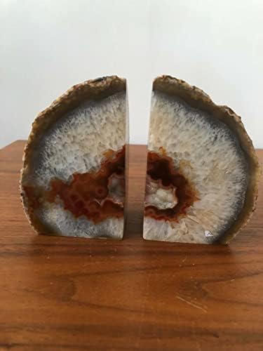 AMOYSTONE Natural Agate Decorative Stone Book Ends Small for Desk Decor - Image 3