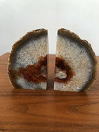 AMOYSTONE Natural Agate Decorative Stone Book Ends Small for Desk Decor - Image 3