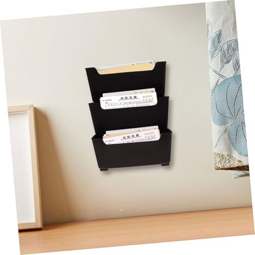 SHOWERORO Wall-Mounted File Organizer Plastic Document Holder for Home Office Hanging Mail and Paper Organizer Label Slots for Bills and Receipts - Image 4