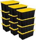 Sterilite Industrial Storage Tote with Lids for Garage, 38 Gallon, 12-Pack by Sterilite