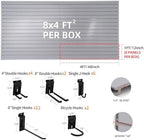 FRAYSCENT Slat Wall Paneling Garage Slat Wall Storage Systems Slatwall Panels Power Tool Organizer Wall Mount, PVC Garage Storage & Organization Products Slate Board (Grey, 4ft x 8ft with 26 Hooks) - Image 3