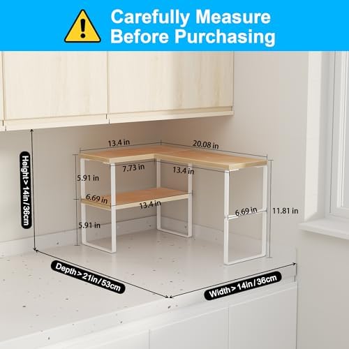 Golener Kitchen Counter Organizer, Countertop Shelf, Adjustable, Stackable - Image 2