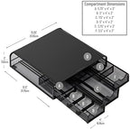 Mind Reader Monitor Stand, Ventilated Laptop Riser, Desktop Organizer, Storage, Metal Mesh, 13.25"L x 12.5"W x 3"H, Black - Image 3