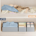 DIMJ Drawer Organizer Clothes Storage - 24 Pack Baby Dresser Organizer for Nursery, Small Fabric Closet Drawer Organizer Bins for Underwears Socks, Foldable Storage Dividers Organization for Bedroom - Image 6