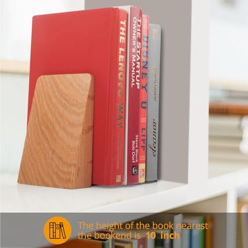 DRELIFAM Red Oak Book Ends Heavy Duty Handmade Book Ends for Shelves Decorative Bookends to Hold Heavy Books (Red Oak Small) - Image 5