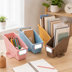 gisgfim 12 Pcs Non-Tip Book Bins with Stabilizer Wings (Boho) - Image 5