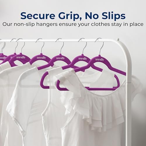 SereneLife Velvet Hangers – 50 Pack, Slim & Space Saving for Closets - Image 3