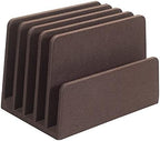 MobileVision Executive Dark Brown Desktop File Folder Organizer and Paper Tray, 5 Slot Dividers - Image 4