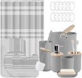 Bathroom Decor and Accessories Set of 10, Striped Grey by Tayney