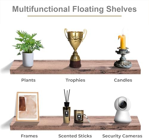 Sorbus Floating Shelves for Wall Storage (48 Inch, 2 Pack, Mahogany) - Image 6