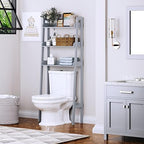 UTEX Over The Toilet Storage Shelf, 3-Tier Bathroom Shelf Rack, Gray - Image 2