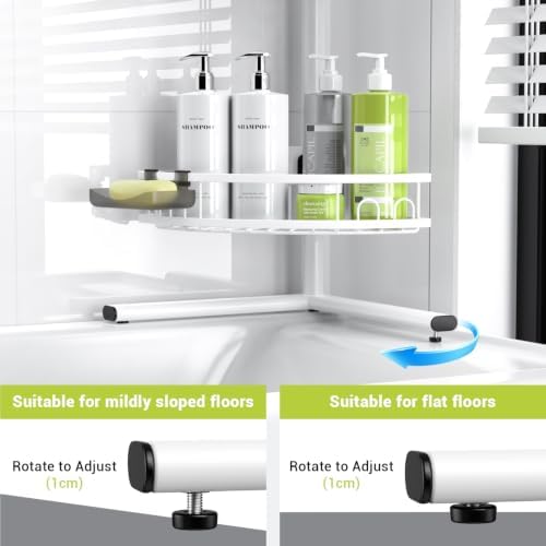 Standing Shower Caddy Corner - 4-Tier Rustproof Bathroom Shower Stand Shelf - Image 6