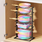 LAMU Pots and Pans Organizer Under Cabinet, 5 -Tier Dual-Pillar Design by YourHome-OrganizationHelper