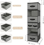 GRANNY SAYS Hanging Closet Organizer, 5 Drawers, 6 Shelves, 6 Pockets, Gray - Image 3