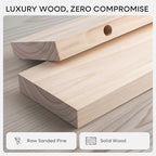 Homeforia 20 Inch DIY Floating Shelves, High-End Solid Pine Wood, Set of 3 - Image 3
