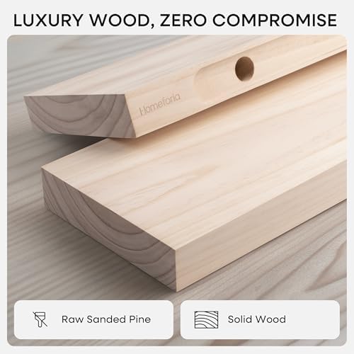 Homeforia 48 Inch DIY Floating Shelves, High-End Solid Pine Wood, Set of 2 - Image 4