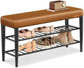 VASAGLE Shoe Bench, Synthetic Leather with Stitching, Loads 300 lb by VASAGLEbySONGMICSHOME