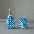 ELEGANTZ Bathroom Accessory Set – Mosaic Bathroom Accessories Set with Glass Soap Dispenser and Toothbrush Holder – Decorative Bathroom Accessories Countertop for Modern Bathroom Decor by Unknown