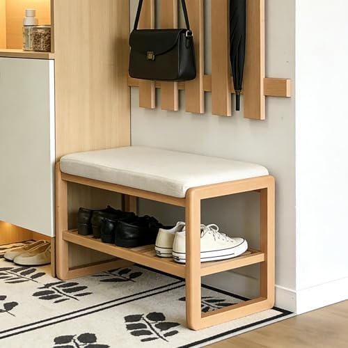 No Assembly Entryway Bench with Shoe Rack - Image 7