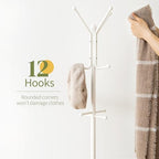 Yoobure Coat Rack Freestanding - Coat Tree with Umbrella Holder, Metal Coat Rack Stand with 12 Hooks, Modern Coat Hanger Stand for Entryway, Purse Rack Hat Rack Stand for Living Room Bedroom Office - Image 4