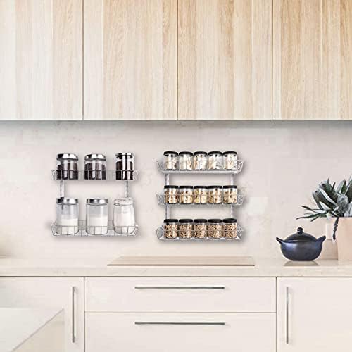 SWOMMOLY Wall Mount Spice Rack Organizer, 9-Tier Adjustable Dual-Use Shelf - Image 4