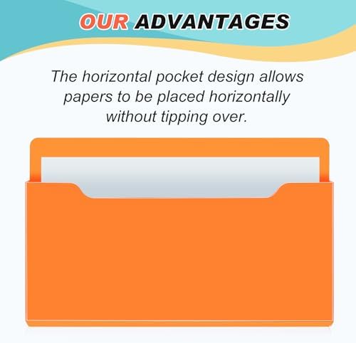 Fuutreo Magnetic Wall File Holder,6pcs,Bright Color,Horizontal-large - Image 3