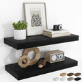 RICHFOCUS 24Inch Floating Shelves for Wall 2Pack, Black, 8" Deep by RICHFOCUS