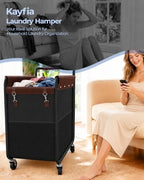 Kayfia 180L Rolling Laundry Hamper, Laundry Basket with Wheels, Black - Image 7