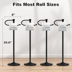 Toilet Paper Holder Free Standing, 25” H Stainless Steel Black Toilet Paper Stand, Weighted Base Floor Tissue Roll Holder for Bathroom,Toilet Roll Stand - Image 5