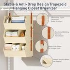 Hanging Closet Organizer Extra Large, Clothes Hanging Shelves for Closet with Divider, Collapsible Closet Storage System, Fabric Storage Bins for Home, Dorm, Rv, Sweaters, Handbags, Underwear, Sock - Image 4