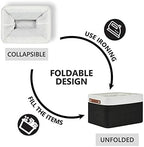 DULLEMELO Canvas Storage Bin with Handles, Fabric Bins for Shelves, Bedroom, Office,Nursery,Fabric Storage Baskets for Toys, Clothes,Gift(3-Pack Medium-15 inch X 11 inch X 9.5 inch , White&Black) - Image 5