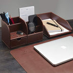 Gallaway Leather Letter Desk Organizer - Premium PU Leather Perfect for Office Organization, Document Holder Fits A4 Paper, Stackable Drawers for Extra Desk Storage - Image 4