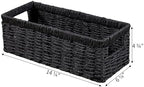 Vagusicc Wicker Storage Basket, Paper Rope Wicker Baskets with Handles, Toilet Paper Basket for Toilet Tank Top, Small Wicke Baskets for Organizing Shelves, 2-Pack, Black - Image 2