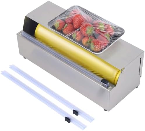 12 Inch Plastic Wrap Dispenser with Cutter - Drop-in Stainless Steel Foil Organizer Fits 12 Inch Rolls, Space-Saving Cling Film Holder for Home Kitchen and Small Bakery by Unknown