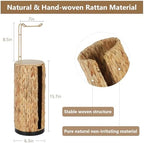 Freestanding Toilet Paper Holder with Storage,3 Rolls of Tissue Holder for Bathroom,Handmade Woven Toilet Paper Roll Holder Stand,Water Hyacinth Boho Bathroom Decor Farmhouse Toilet Paper Storage - Image 2