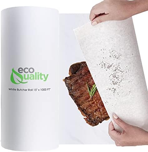 Coated Butcher Paper 15 inch x 1000 FT - Coated Food Service Wrapping Paper Roll for Butcher, Freezer Paper, Restaurants, Food Service, Butcher Paper, Meat Paper, Freezer Roll (9) by EcoQuality