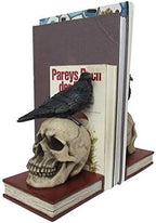 Evil Omen Raven On Skull Perch Decorative Bookend Set - Image 5