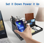 Desk Caddy with Fast Wireless Charger,Pen Holder Charging Station Organizer - Image 4