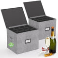 Champagne Flute Storage Box with Dividers, 2 Pack by VERONLY
