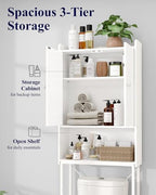 Kitsure 68.1"H Over Toilet Storage Cabinet, Magnetic Door, Adjustable Shelf - Image 3