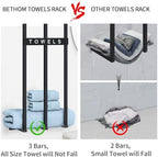Bethom Towel Racks for Bathroom, Towel Storage Holder Space Saving, Black - Image 2