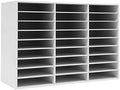 Literature Organizer, Desktop File Sorter Mail Center, Paper Storage Cabinet with 27 Slots Compartments, Classroom Mailbox for Home School Office (27 Slots White) by MhdunueSK